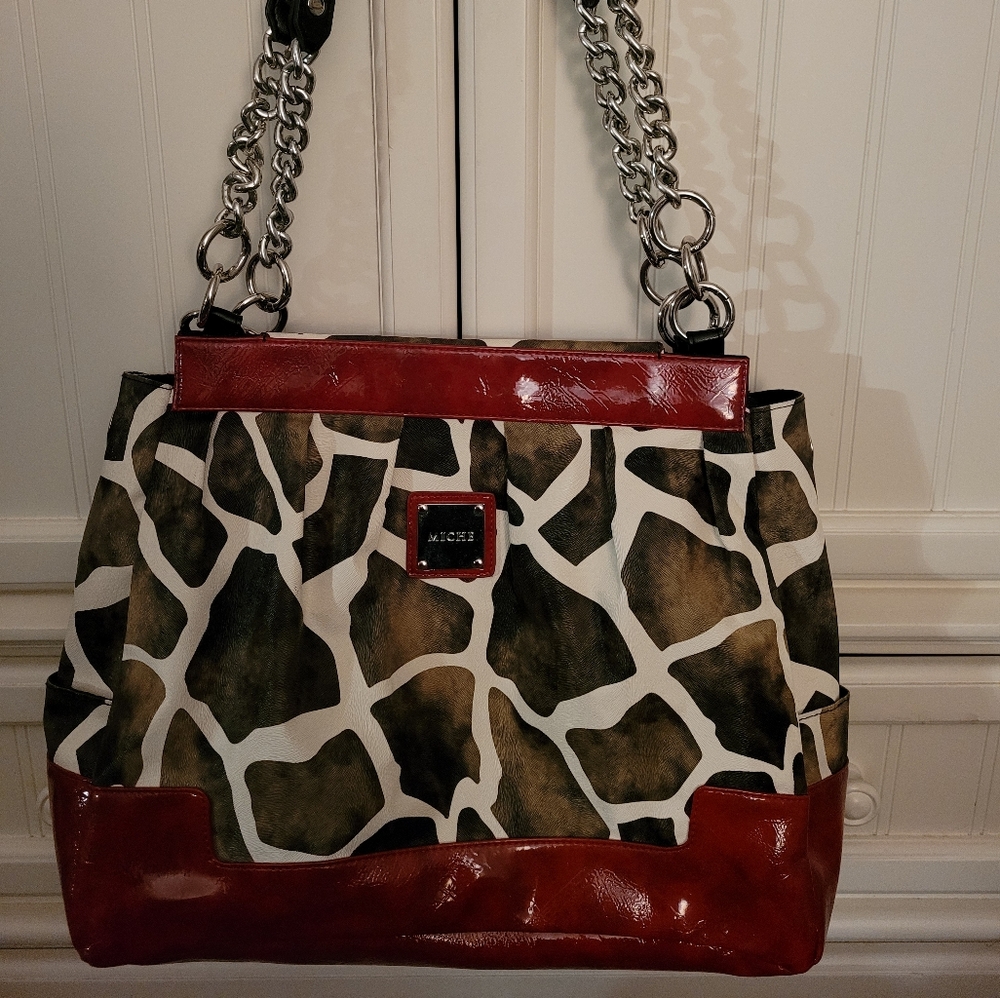 Miche Leopard and Red Shoulder Bag